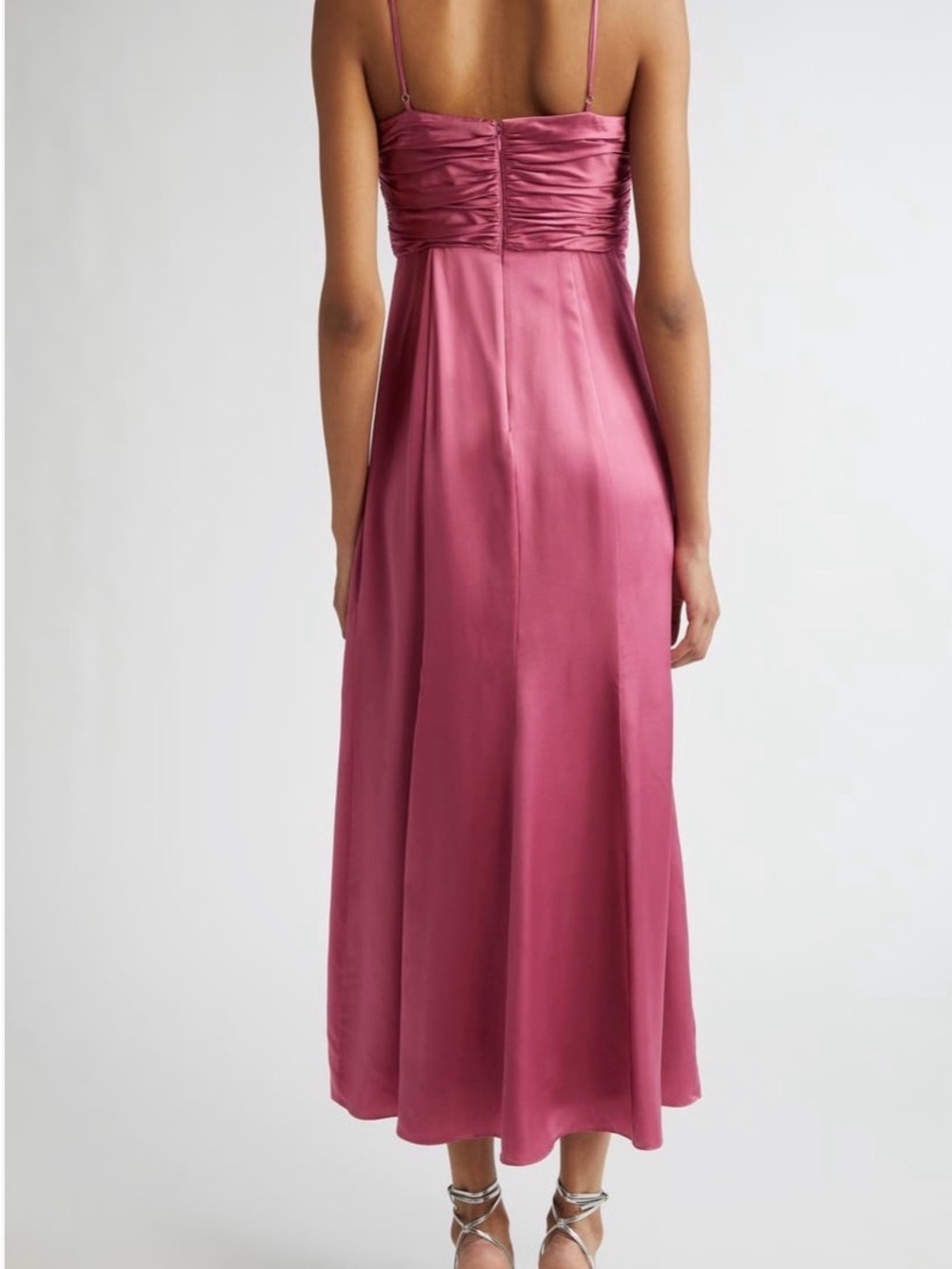 NWT Cinq à Sept Shallot Ruched Satin Gown Dress Size 0 and 4 - Picture 2 of 11
